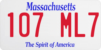 MA license plate 107ML7