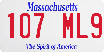 MA license plate 107ML9