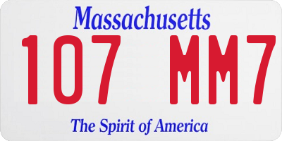 MA license plate 107MM7