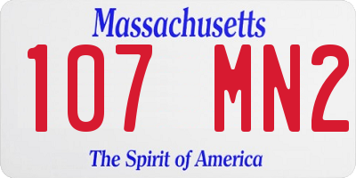 MA license plate 107MN2