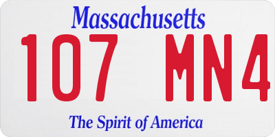 MA license plate 107MN4