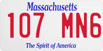 MA license plate 107MN6