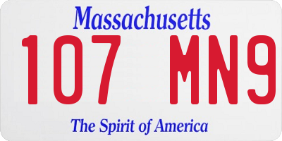 MA license plate 107MN9