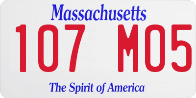 MA license plate 107MO5