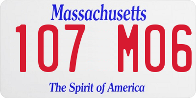 MA license plate 107MO6