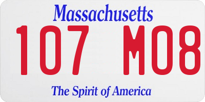 MA license plate 107MO8