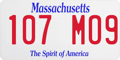 MA license plate 107MO9