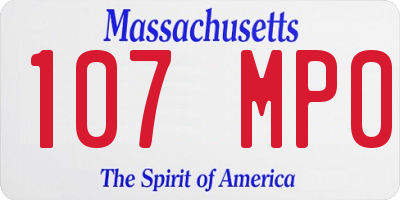 MA license plate 107MP0