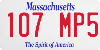 MA license plate 107MP5