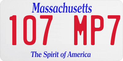 MA license plate 107MP7