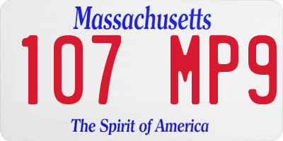 MA license plate 107MP9
