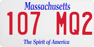 MA license plate 107MQ2