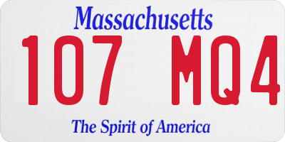 MA license plate 107MQ4