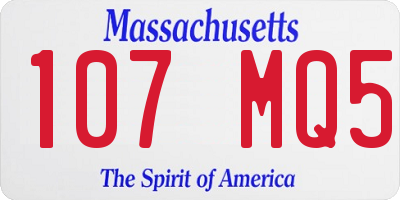 MA license plate 107MQ5