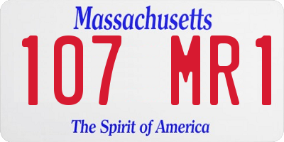 MA license plate 107MR1