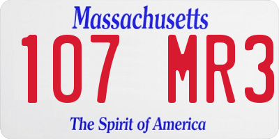 MA license plate 107MR3