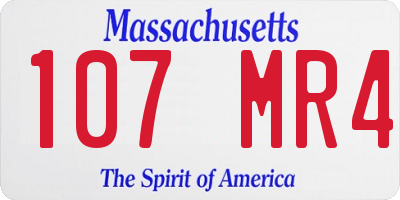 MA license plate 107MR4