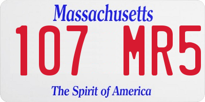 MA license plate 107MR5
