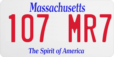 MA license plate 107MR7