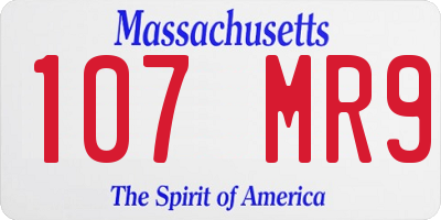 MA license plate 107MR9