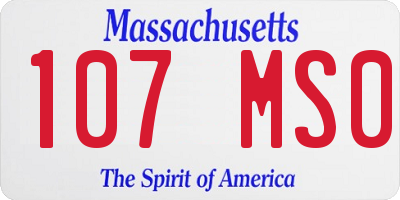 MA license plate 107MS0