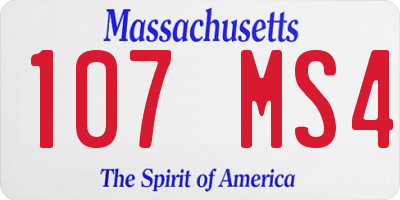 MA license plate 107MS4