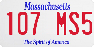 MA license plate 107MS5