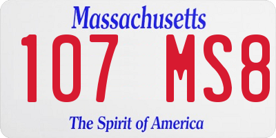 MA license plate 107MS8