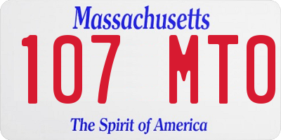 MA license plate 107MT0