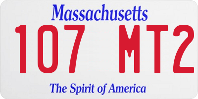 MA license plate 107MT2