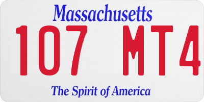 MA license plate 107MT4