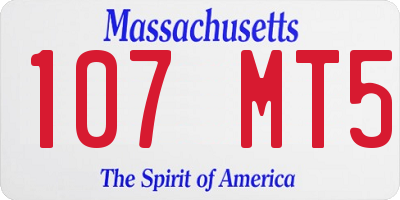 MA license plate 107MT5