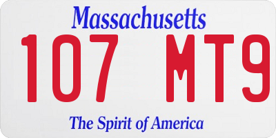 MA license plate 107MT9