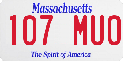 MA license plate 107MU0