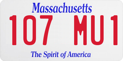 MA license plate 107MU1