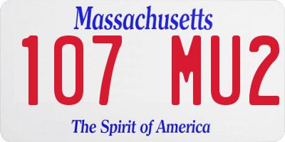 MA license plate 107MU2