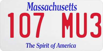 MA license plate 107MU3