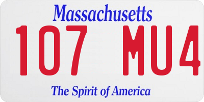 MA license plate 107MU4