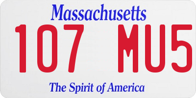 MA license plate 107MU5