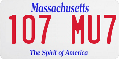 MA license plate 107MU7