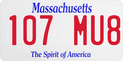 MA license plate 107MU8