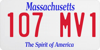 MA license plate 107MV1