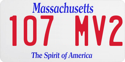 MA license plate 107MV2