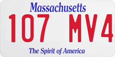 MA license plate 107MV4