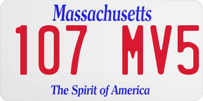 MA license plate 107MV5