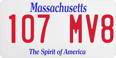 MA license plate 107MV8