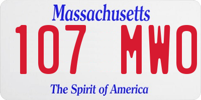 MA license plate 107MW0