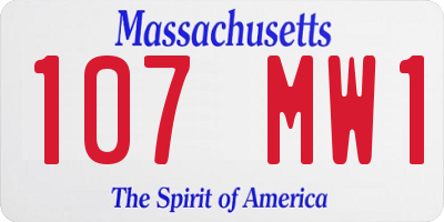 MA license plate 107MW1