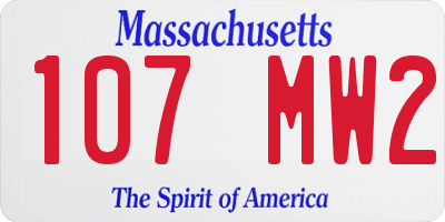 MA license plate 107MW2