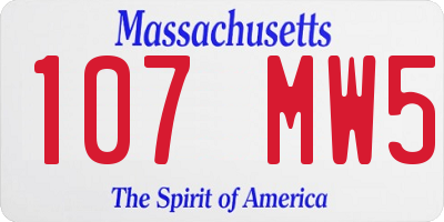 MA license plate 107MW5